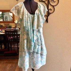 Anthropologie Leifsdottir light blue flutter dress